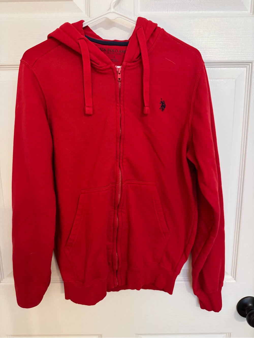 U.S. Polo Assn. Red Full-Zip Hooded Sweatshirt